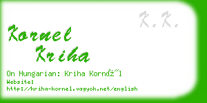 kornel kriha business card